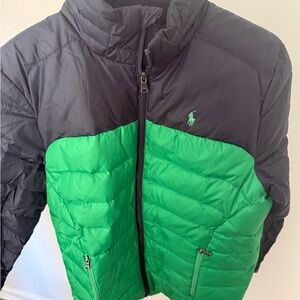 Polo by Ralph Lauren Kids Two-Tone Green and Black Puffer Jacket